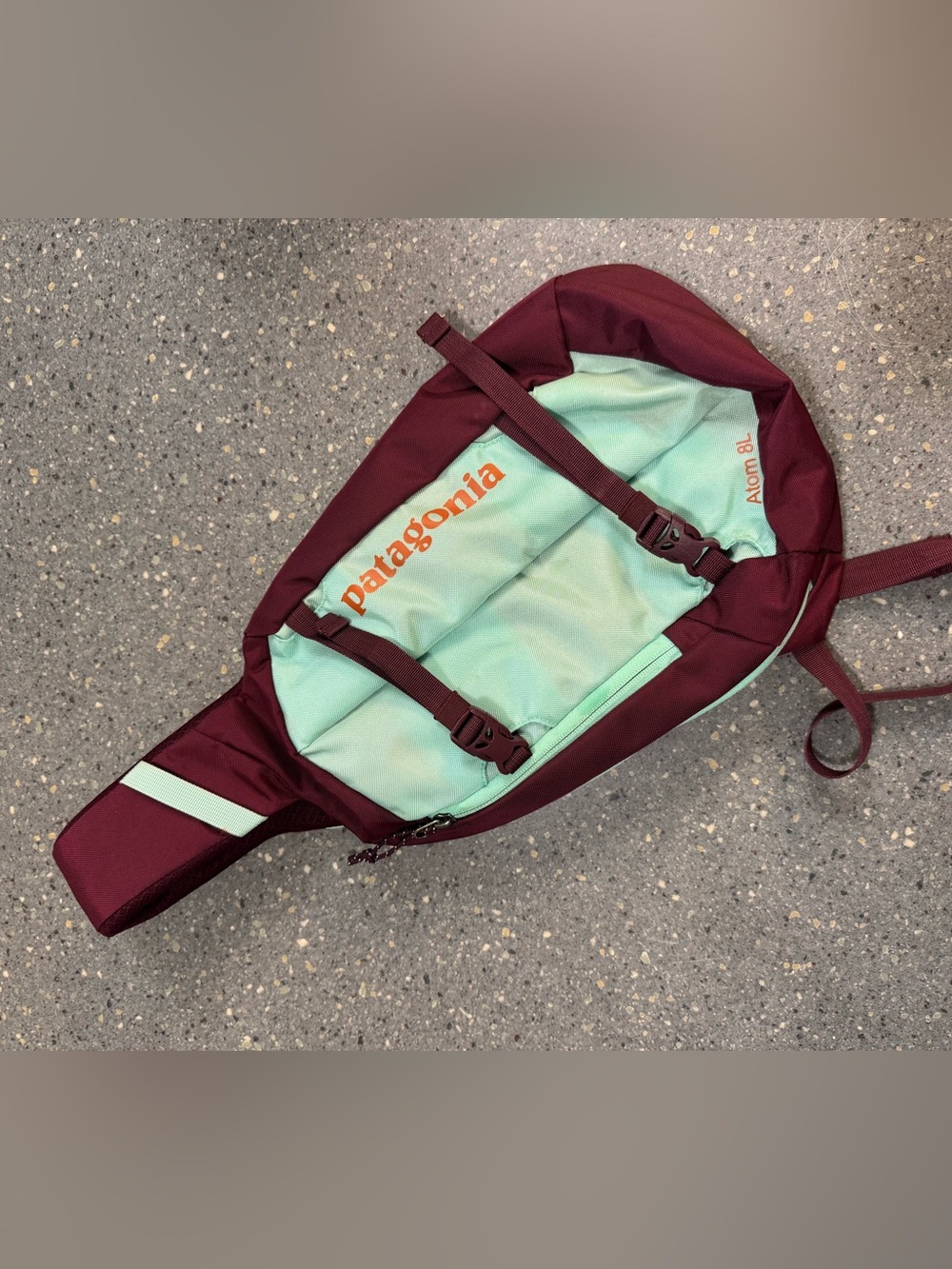 Patagonia Maroon and Mint Waist Pack